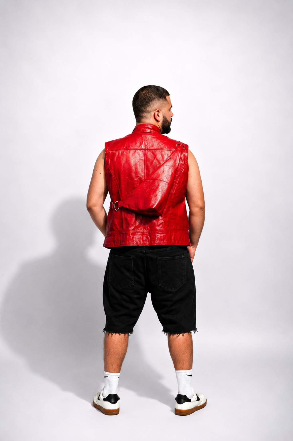 Red Leather Vest & Matching Side Bag