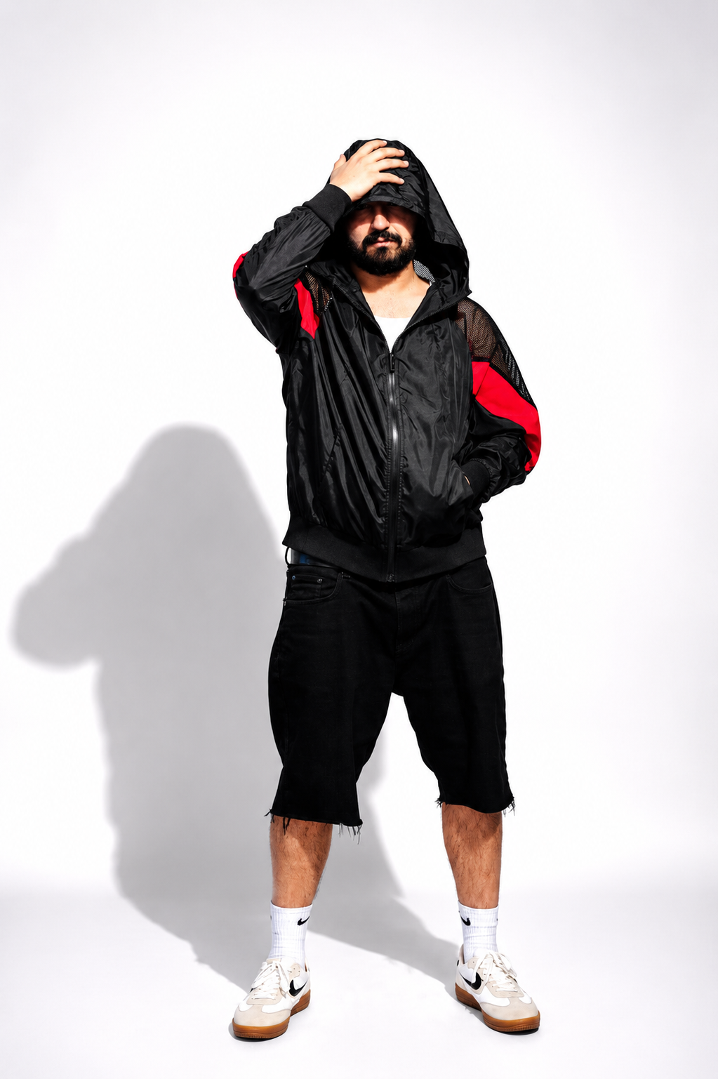 Red Night Runner Windbreaker Hoodie